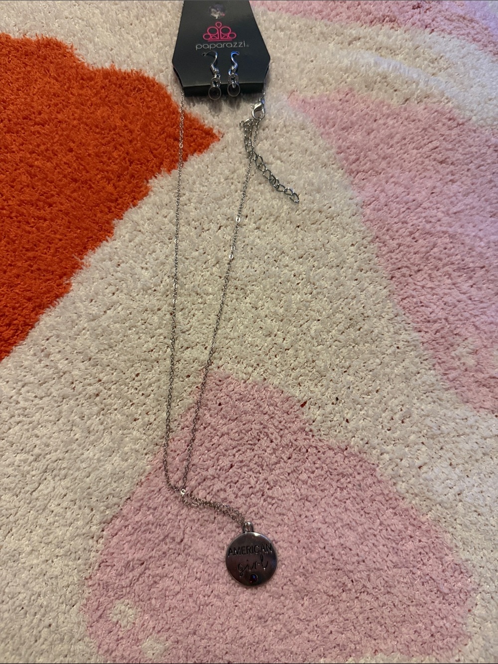paparazzi Silver American Girl Disc Pendant Necklace